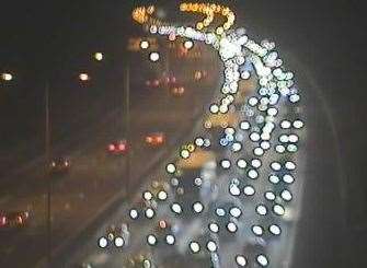 There are hour-long delays on the M25 near Swanley. Photo: National Highways