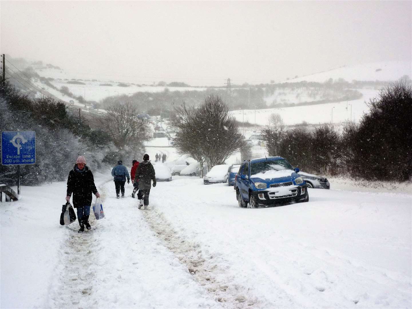 Heavy snow in years gone by in Hawkinge, which is in the North Downs. Picture: Mike Waterman