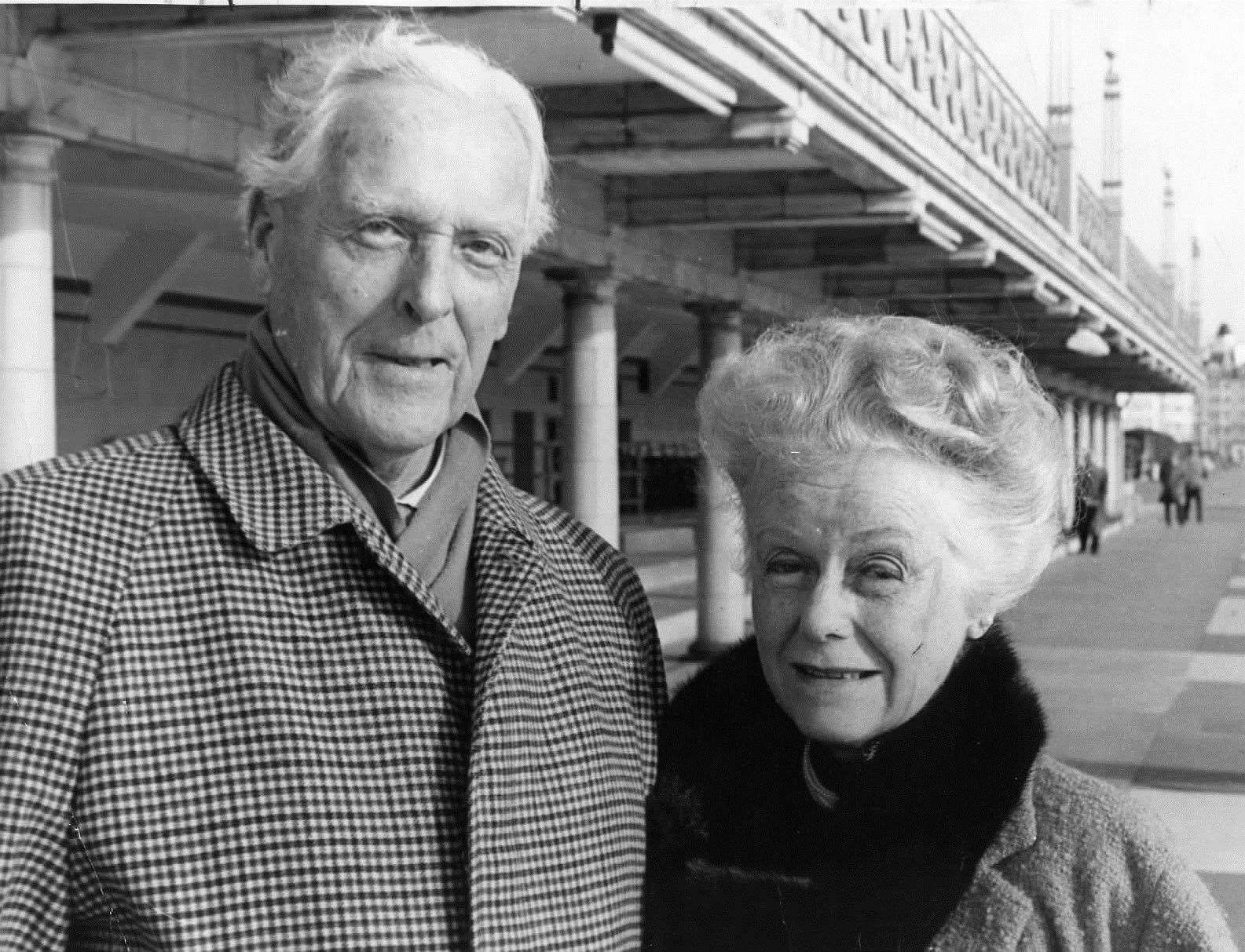 Frank Woolley pictured in 1971, with a friend, Martha Morse
