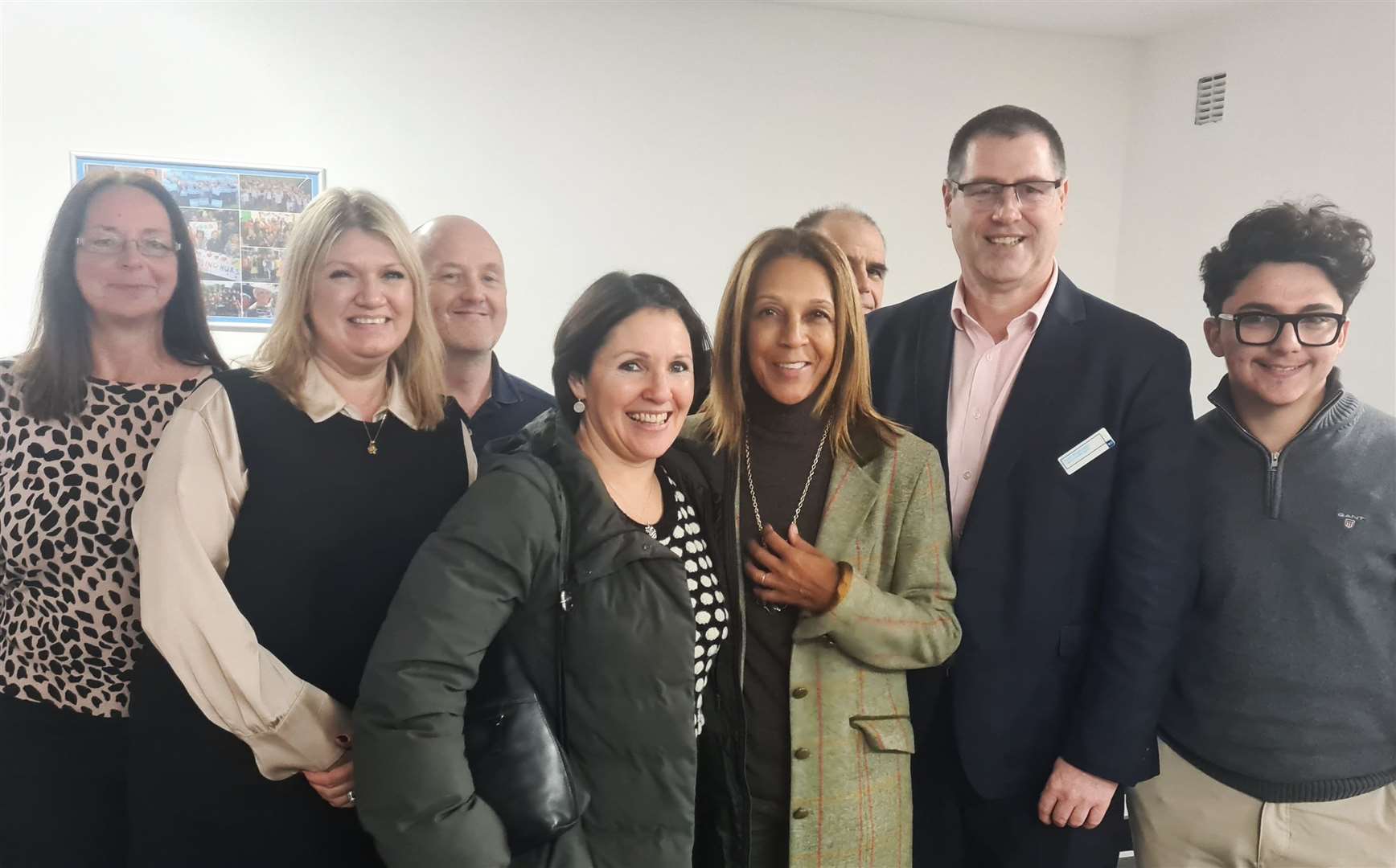 Commuter campaigners with Helen Grant. Left to right: Rebecca Roberts, Katie Boots, Mark Davis, Jasmin Hedhli, Helen Grant MP, Cllr Chris Passmore, Scott Brightwell, Cllr Stan Forecast.