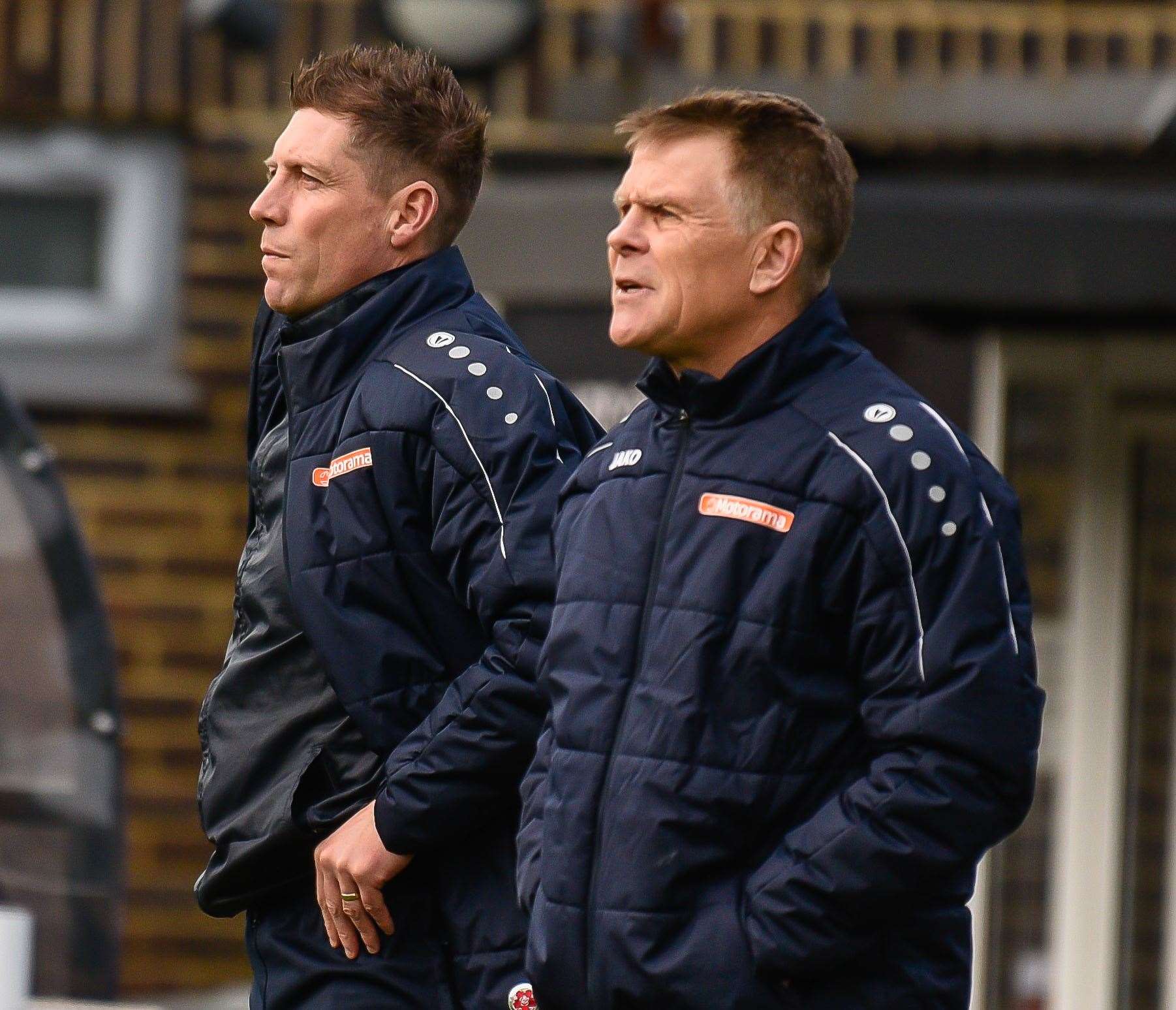 Dover assistant manager Nicky Southall and boss Andy Hessenthaler Picture: Alan Langley