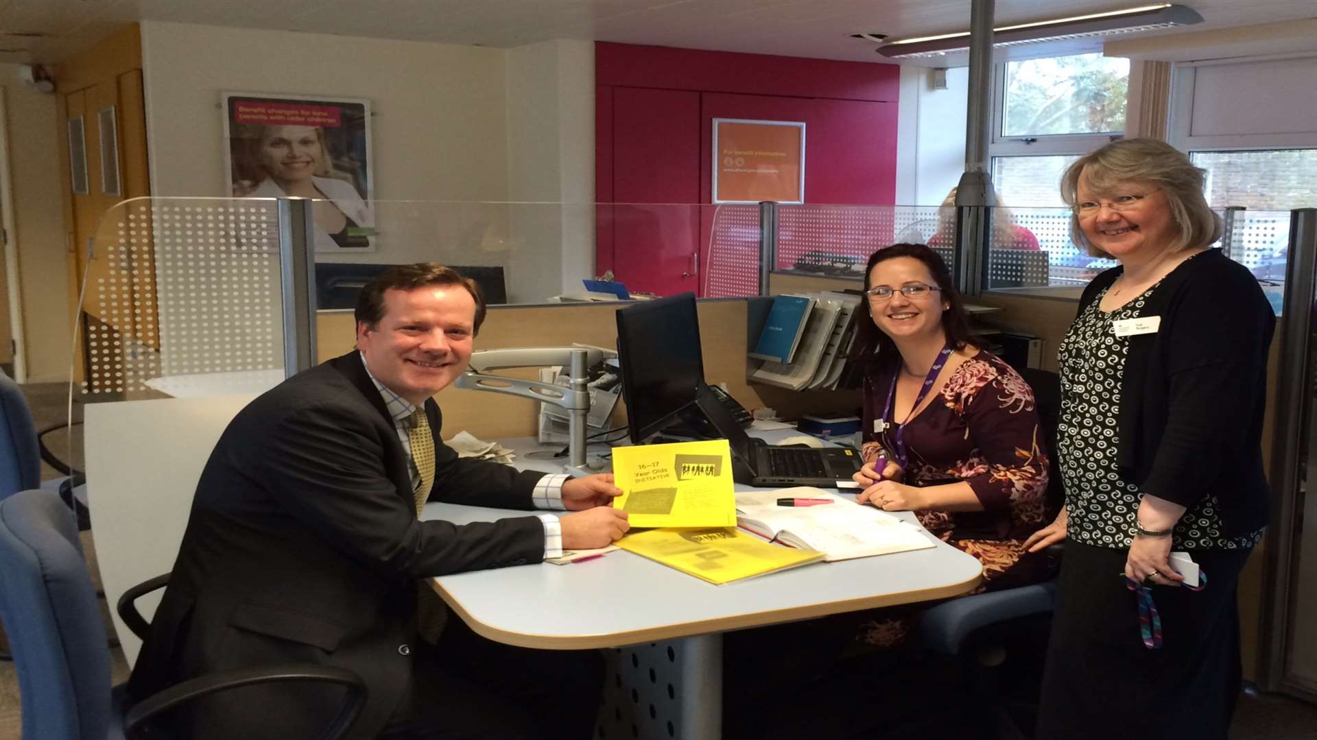 MP for Deal and Dover Charlie Elphicke visiting Dover Jobcentre