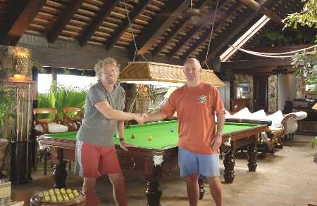Peter Ludgate with Sir Richard Branson on Necker Island in the Caribbean