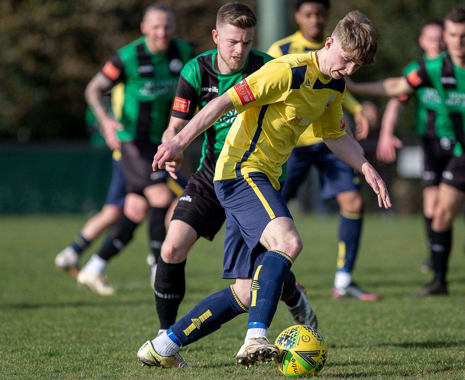 Whitstable's George McIlroy on the ball at Burgess Hill. Picture: Les Biggs