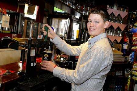 The Cannon pub, Garden St, Brompton. Lewis Marriott 18, has received his personal licence