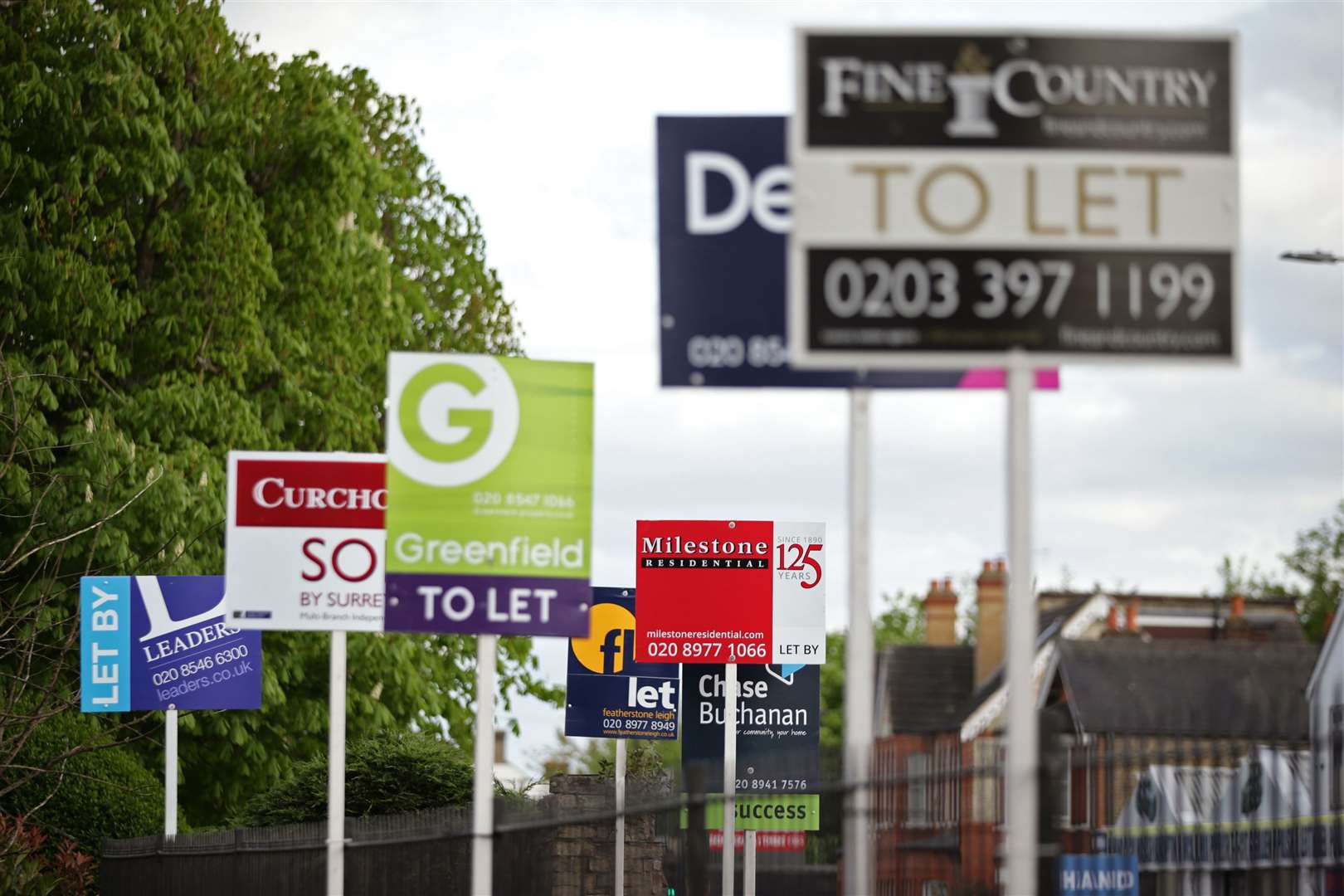 File photo dated 15/04/17 of letting agent signs. Rental property advertisements which discriminate against people who rely on housing benefit could be outlawed under plans being considered by the Government. (13686216)