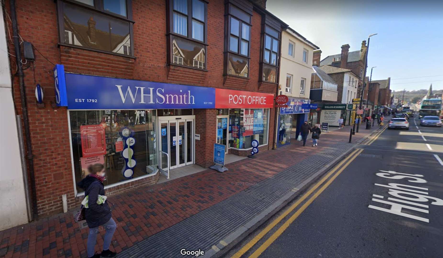 WHSmith, along with the adjacent Post Office, are shutting down in Tonbridge High Street later this month. Picture: Google