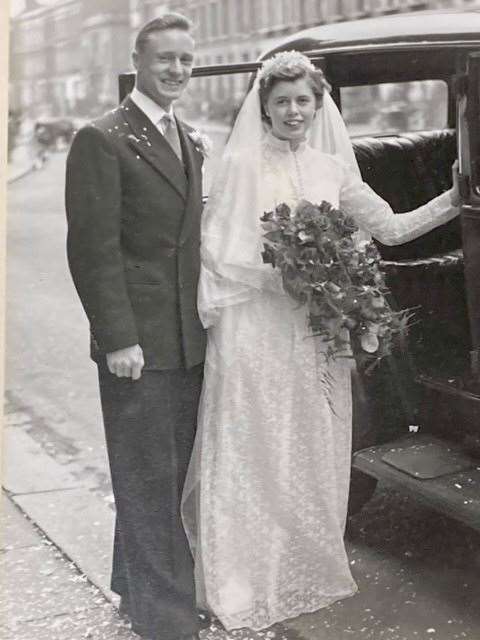 Geoffrey and Helen Isteed on their wedding day. Picture: Elizabeth Abrahams