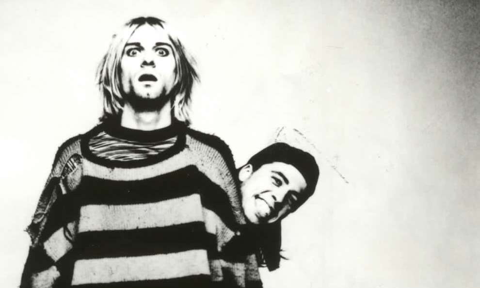 Kurt Cobain and David Grohl, of Nirvana. Stock picture