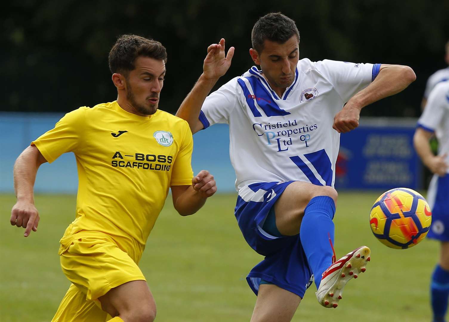 Bearsted's Constantin Scarlat takes on Chichester in the FA Cup Extra Preliminary Round this season. Picture: Andy Jones