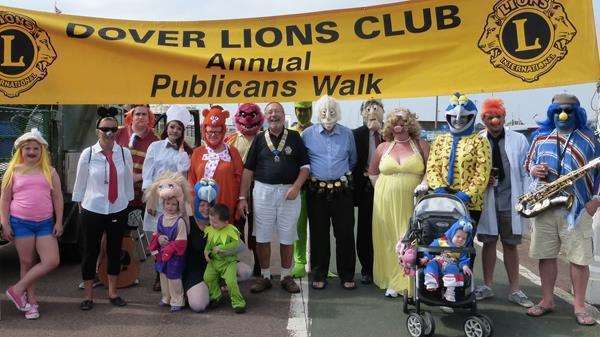 Publicans from Dover set foot on the seafront in an Annual Publicans Walk