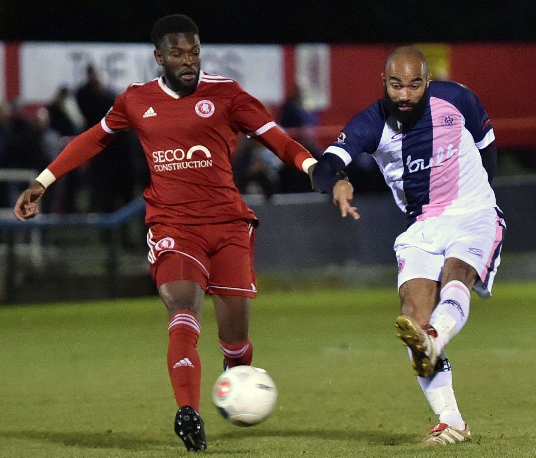 Former Welling player Dominic Vose on the attack for Dulwich. Picture: Keith Gillard