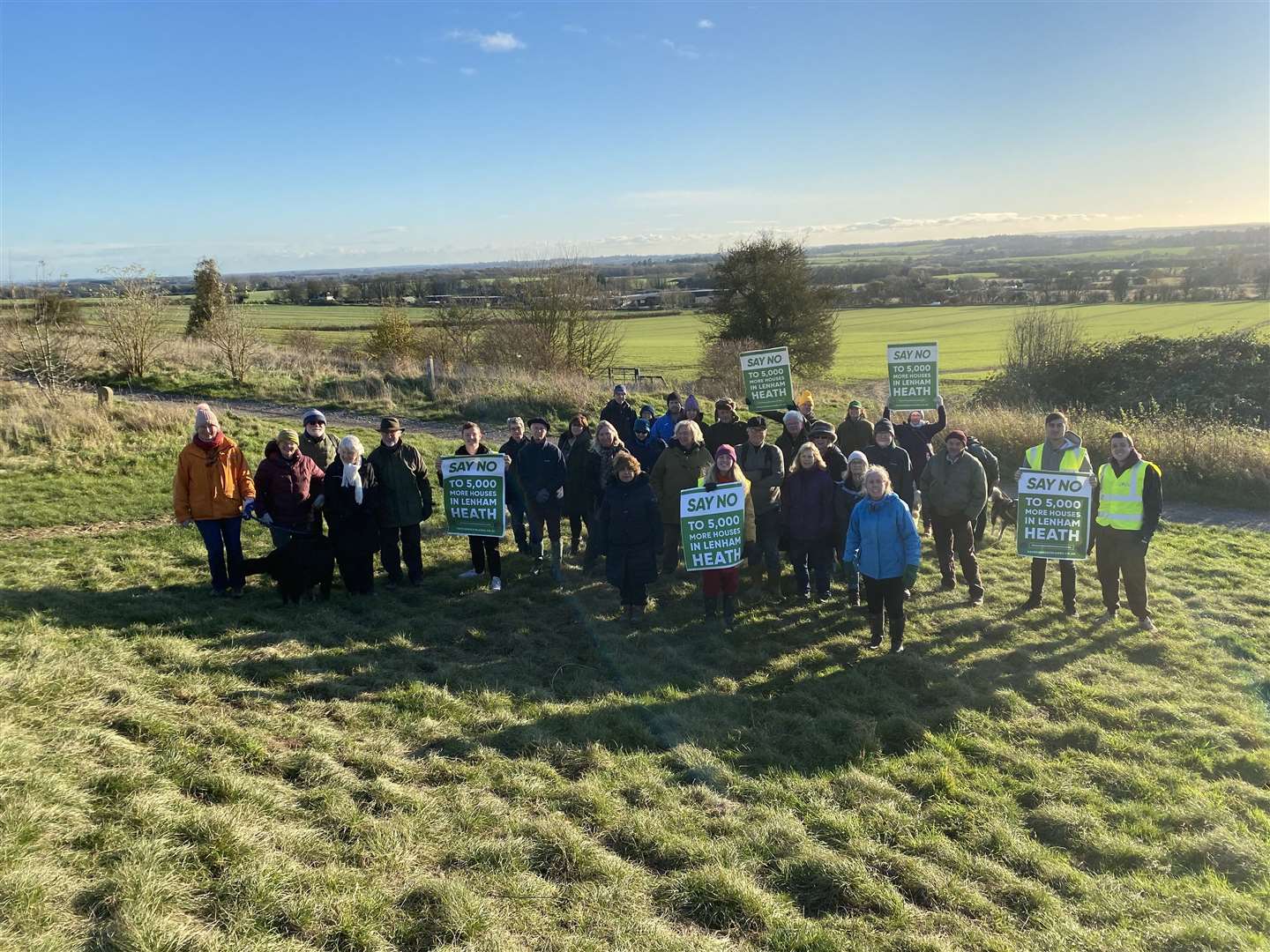 Save Our Heathlands, protesting against MBC's plans for a garden village at Lenham Heath