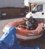 An inflatable boat used in the conspiracy.