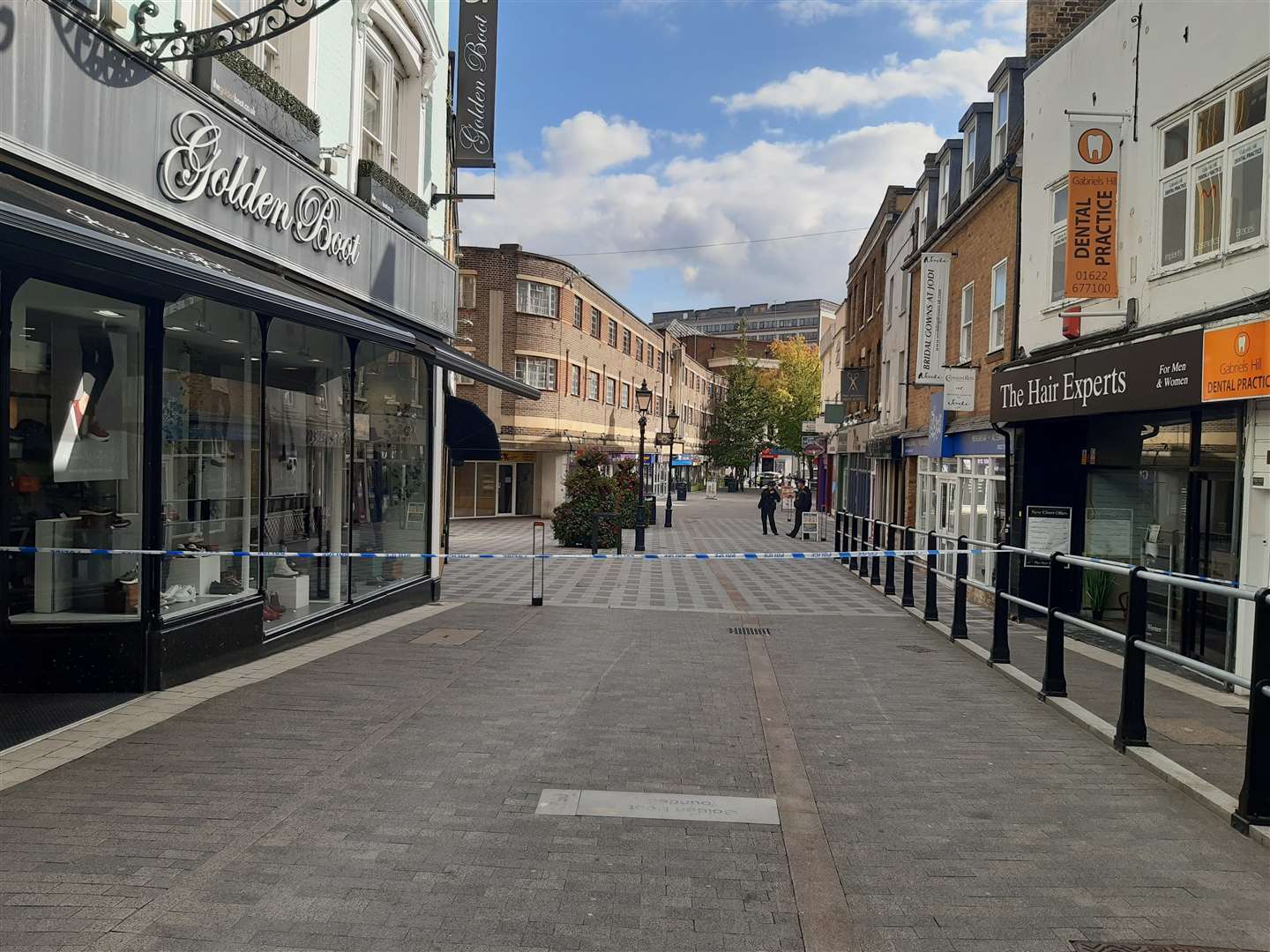 Police cordoned off the bottom of Gabriel's Hill in Maidstone