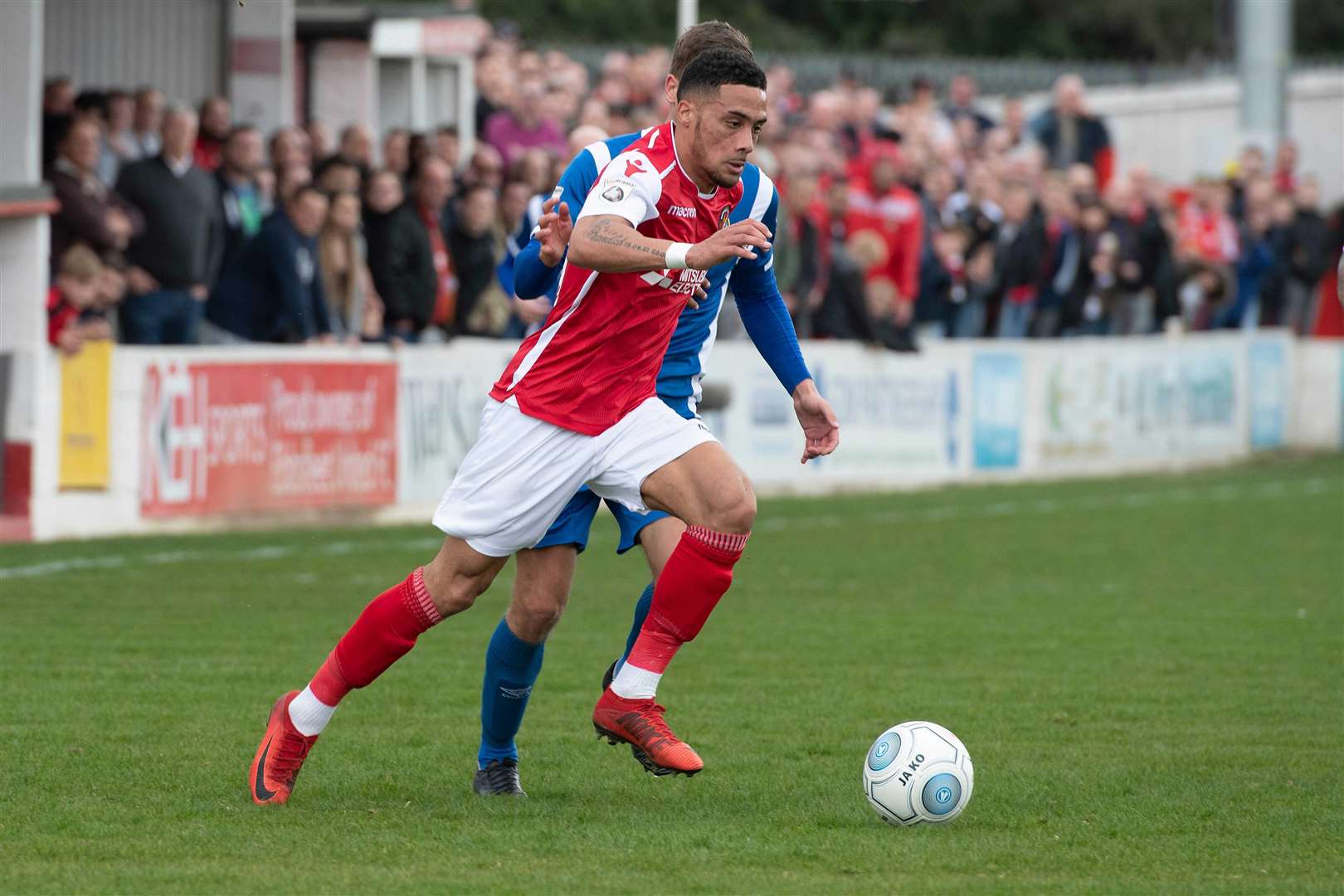Corey Whitely on the ball against Macclesfield Picture: Andy Payton