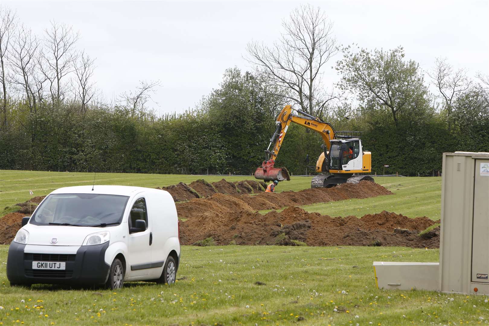 Planning permission for two new schools on Popes Field was only granted last Thursday, but already contractors are on site