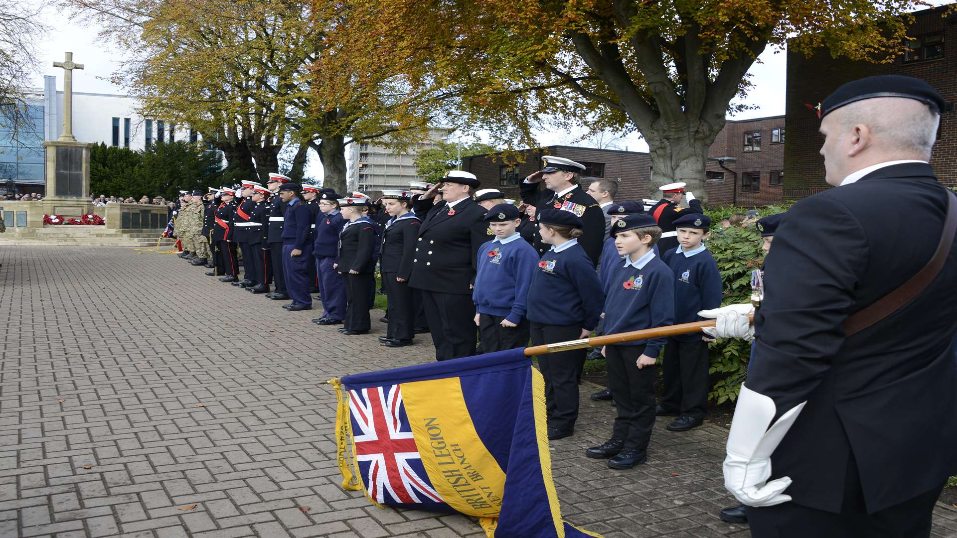 Remembrance Sunday at the War Memorial in Church Road.