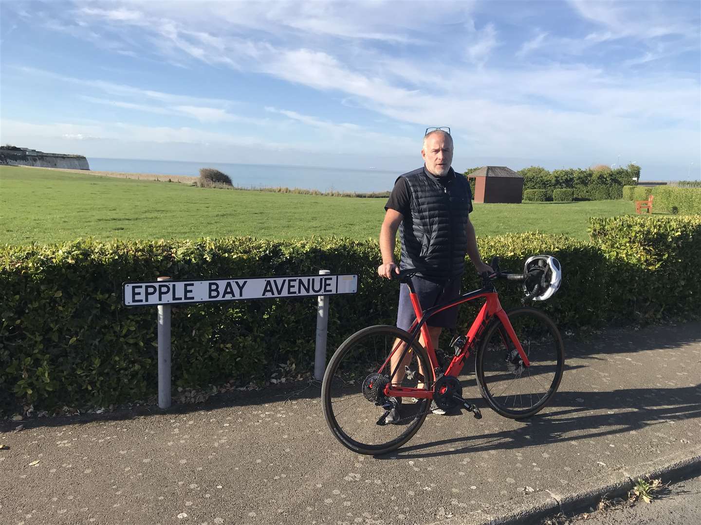 Cyclist Keith Patrick says a Mazda driver 'dressed like a Blues Brother' strangled him with his own helmet strap in Birchington