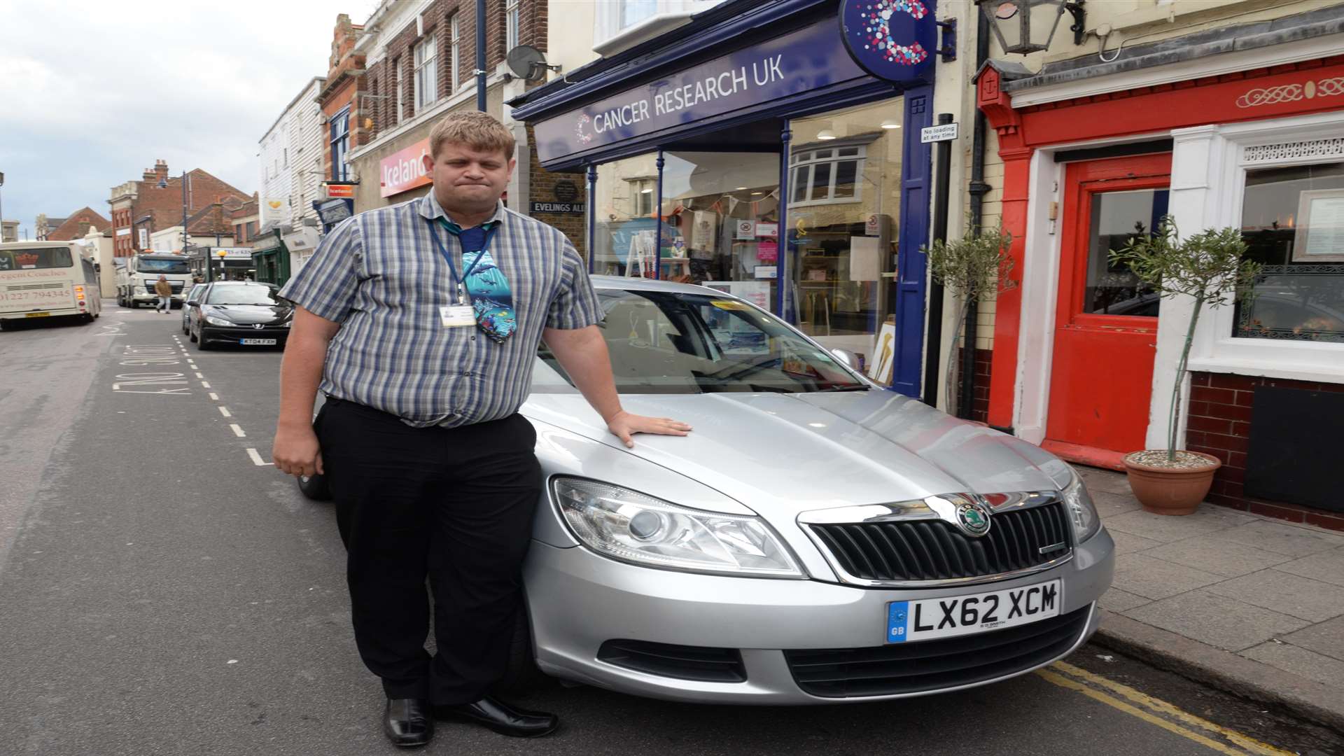 Abbacus car's driver David Moore who got a parking ticket outside the Cancer Research shop in High Streeet, Whitstable Picture: Chris Davey FM4926466