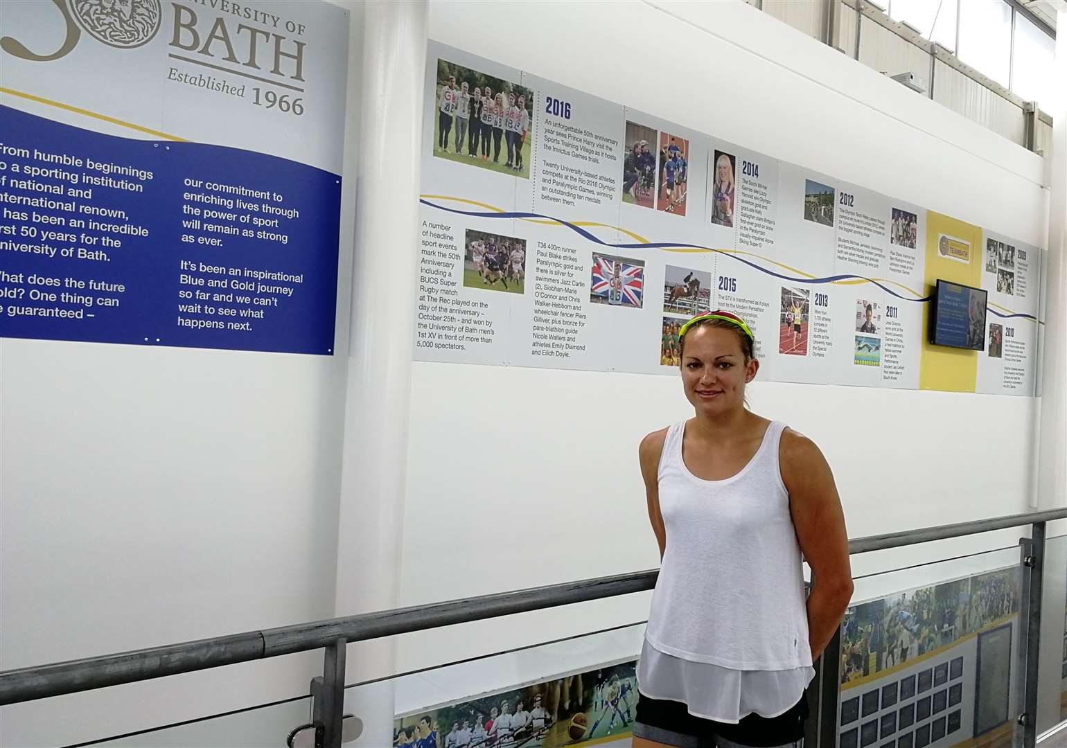 Sara Parfett at the University of Bath where she switched from swimming to rowing