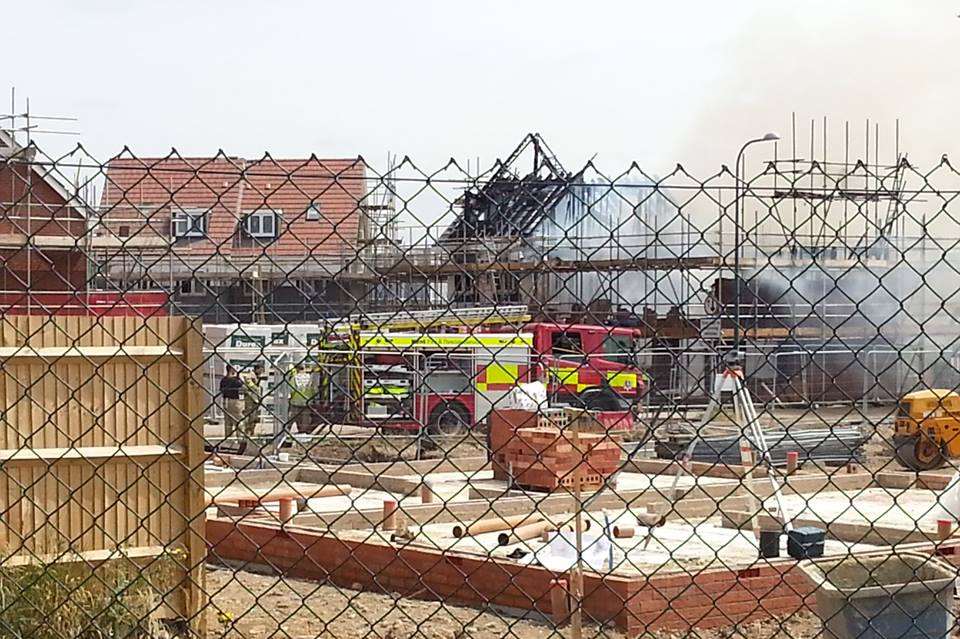 House fire at construction site in Dartford. Picture: Laura Cordell