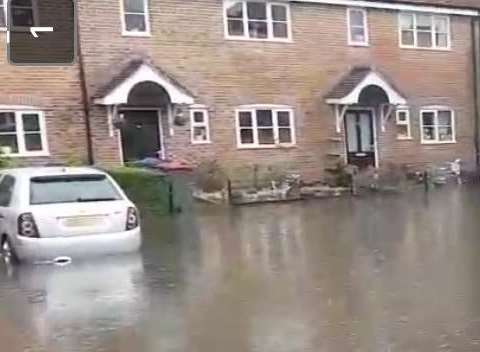 Houses have been flooded in The Hoystings Close, Canterbury