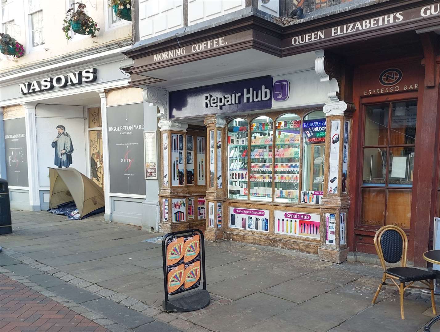 Our reporter bought a grape soda-flavoured Geek Bar Pro device offering 1,500 puffs from Repair Hub in High Street, Canterbury