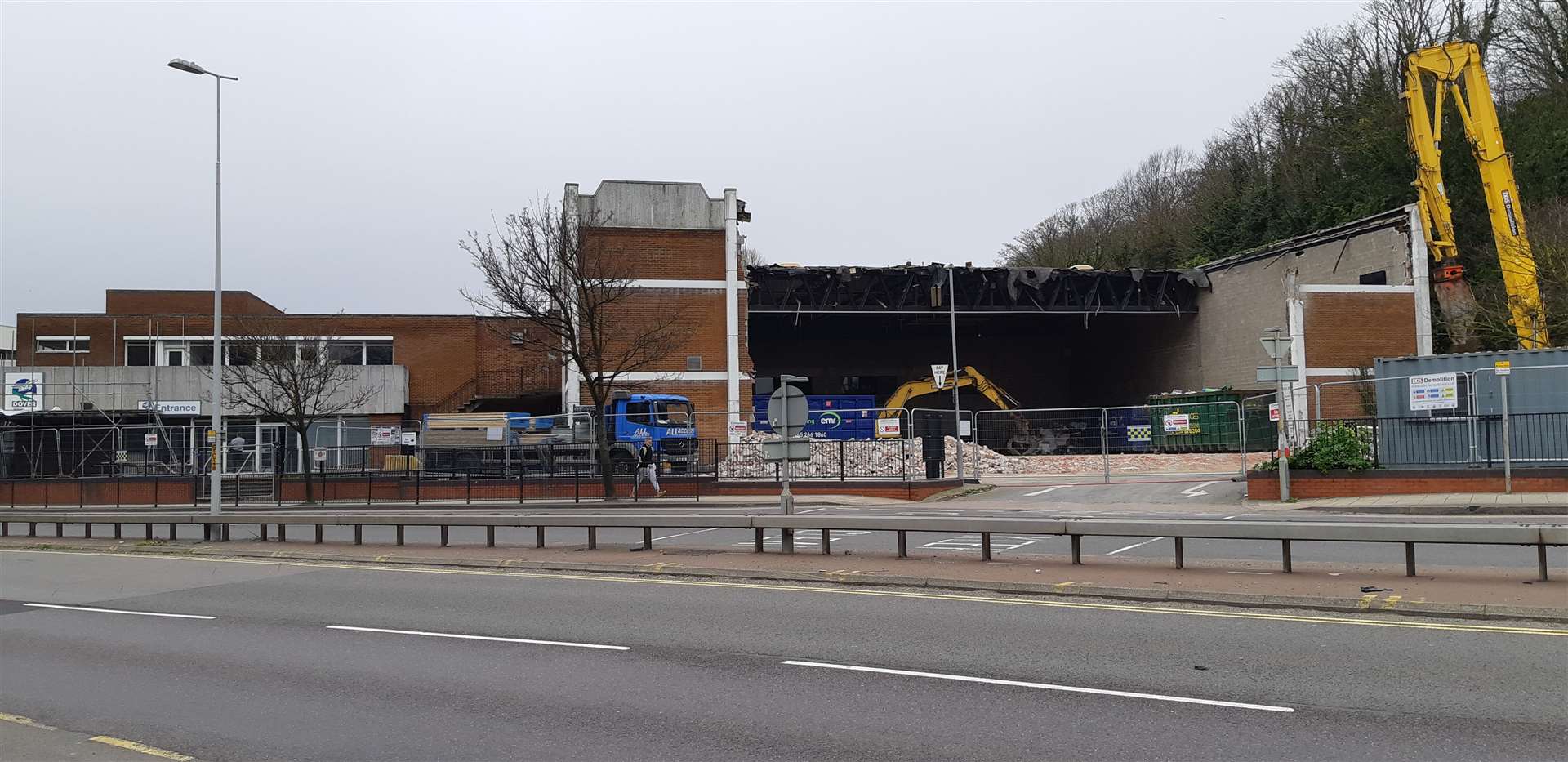 The old sports centre beginning to disappear