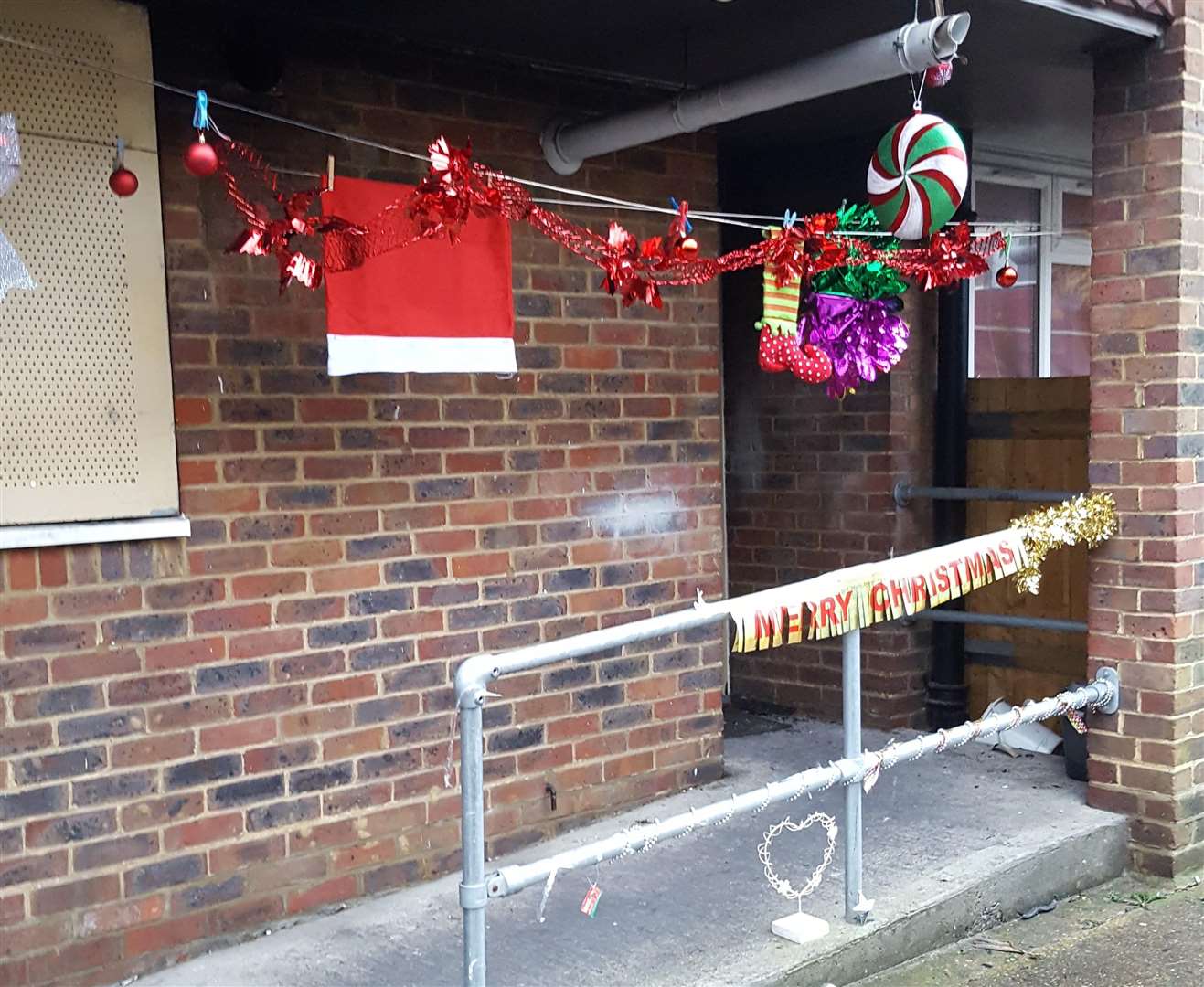 Judith Tucker's porch has been decorated by members of the community