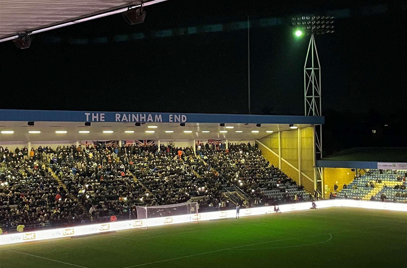 The floodlights went out at Priestfield with 64 minutes played, the game goalless at the time