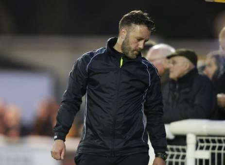 Frustration for Maidstone boss Jay Saunders Picture: Martin Apps