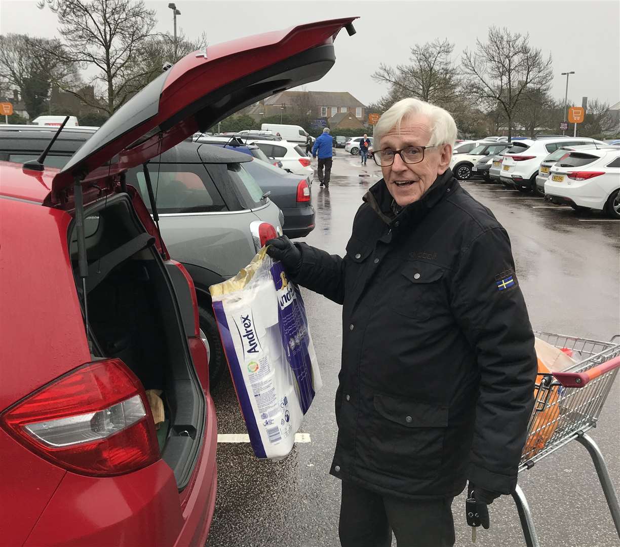 Because of huge demand, some supermarkets started to reserve their first hour of opening for the over 70s and vulnerable people. Among these was Sainsbury's in Sittingbourne, which still reported 200 people queuing outside waiting for it to open at 7am. Customer Mike Grantham, 83, said: "I was about 10th in the queue and I understood that coming at this time they would have stock - but I got the last pack of toilet roll. I can't understand it. Some idiot somewhere in the world decided toilet rolls are a must. It does not give you diarrhoea, this thing."