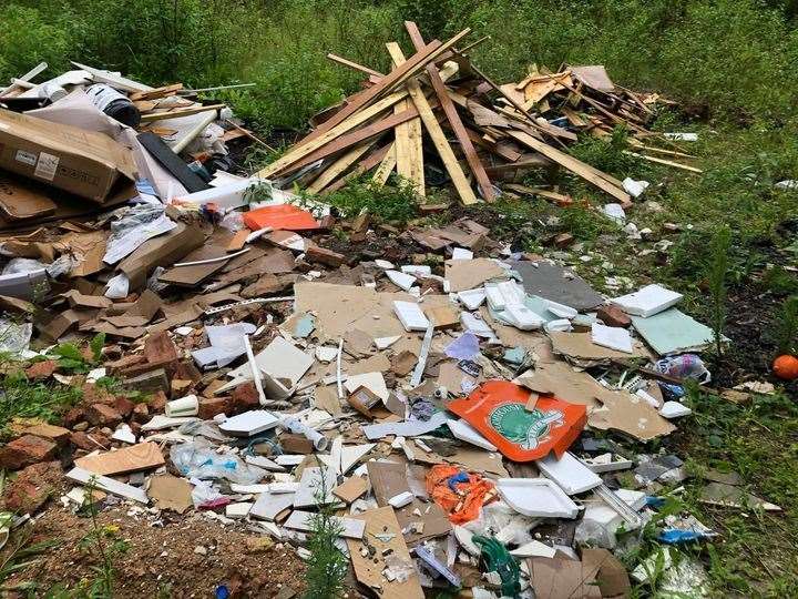 Waste was found dumped off Ridge Lane, Meopham