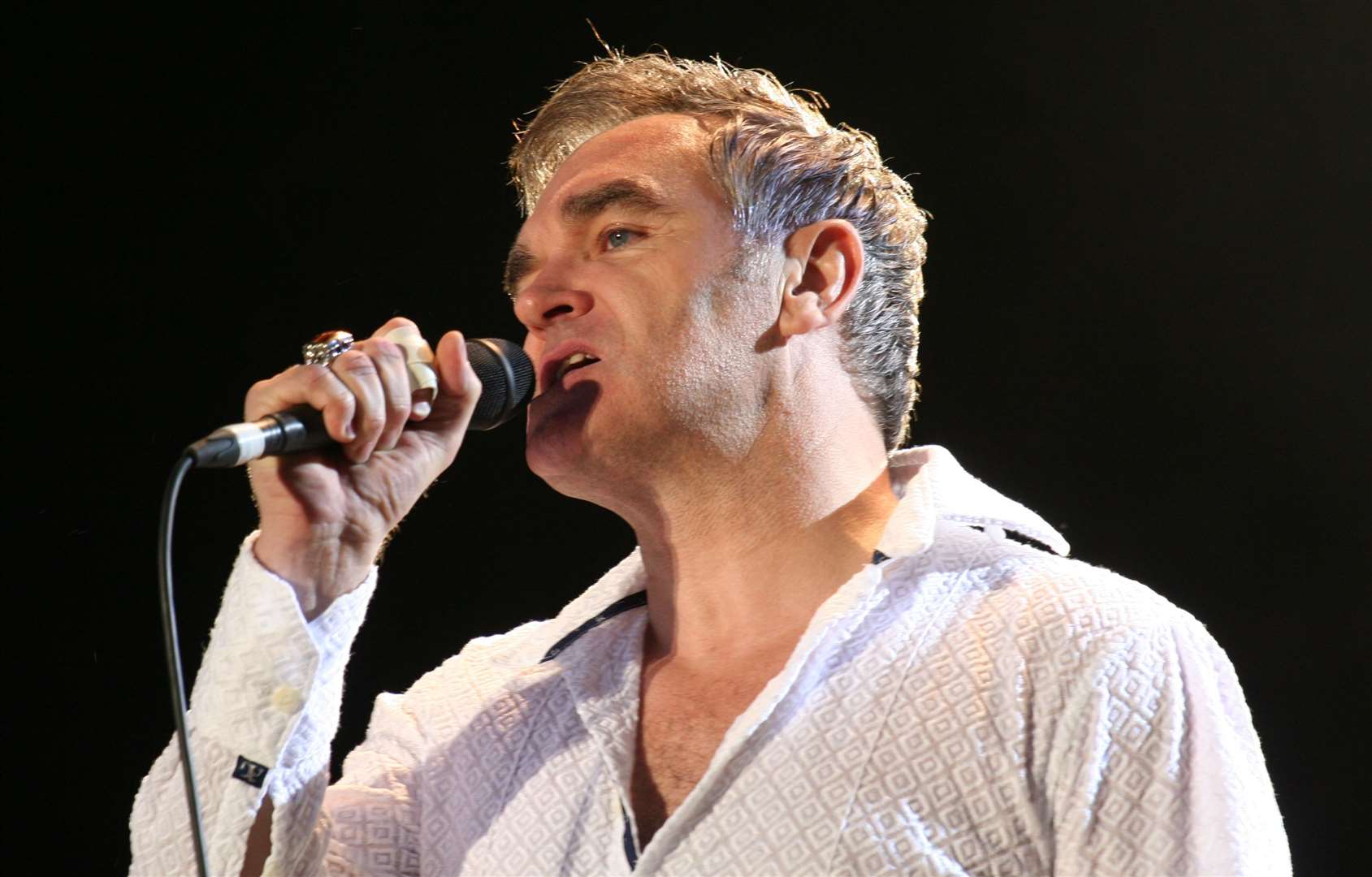 Morrissey performing at the Hop Farm in 2011. Stock image by Linda Cox