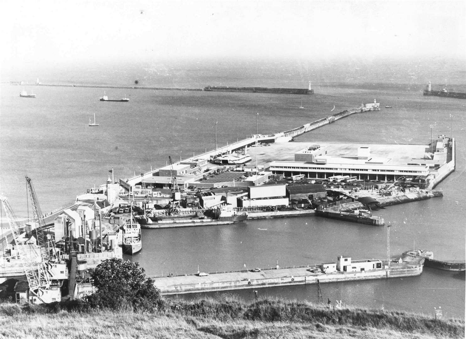 The hovercraft base in Dover's Western Docks, pictured in November 1978