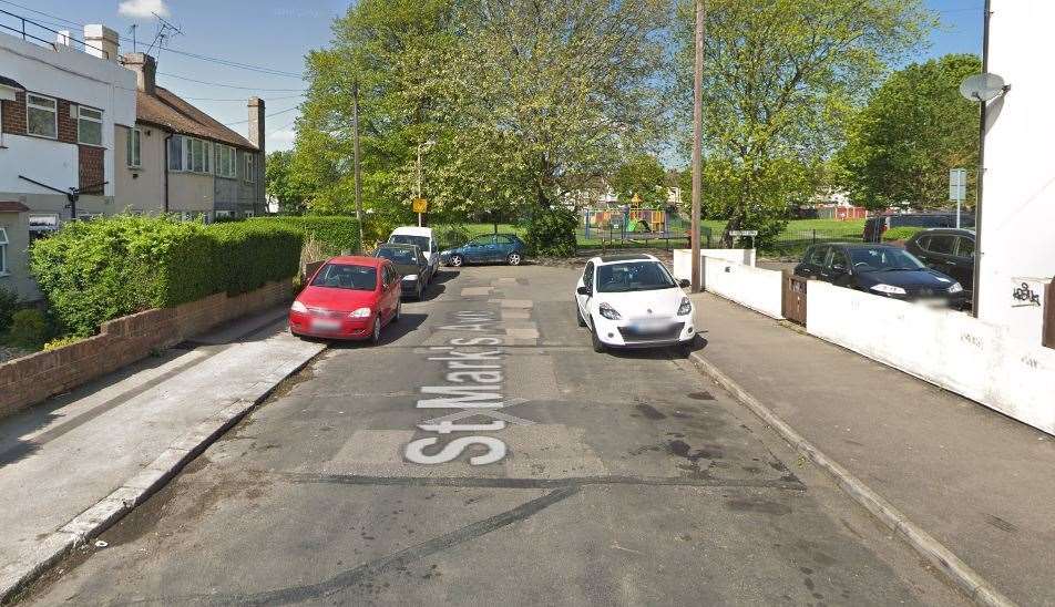 A man was assaulted in St Mark's Avenue, Northfleet, last night. PIcture: Google Maps