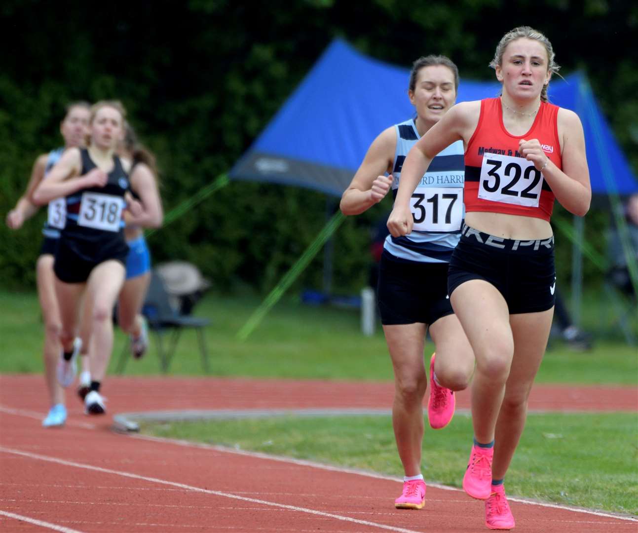Lola Sutton of Medway & Maidstone in the under-20 women’s 800m. Picture: Barry Goodwin
