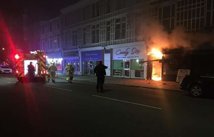 The fire at Pizza Co. Pic: Sam Castle