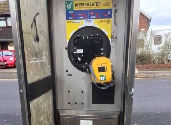 Ditton's new defibrillator is out of action after it was vandalised over the weekend. Pic: Ben Walker
