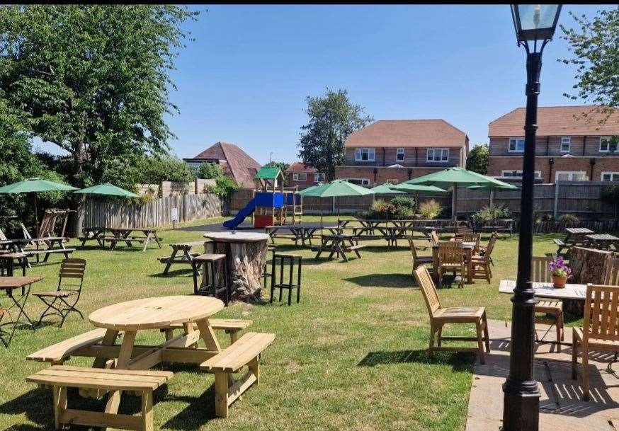 The inviting garden at the newly-refurbished pub