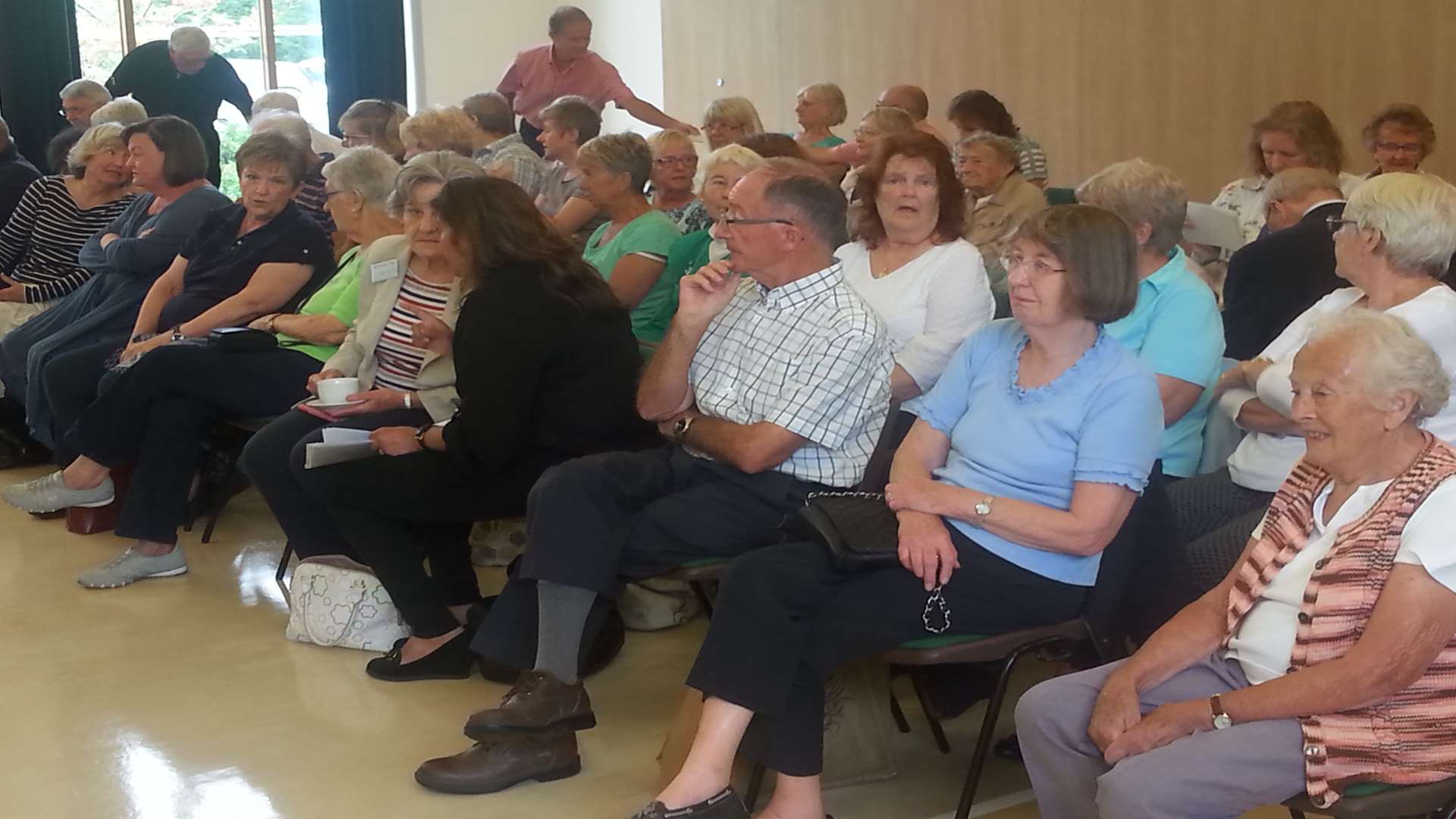 Part of the large audience in the Village Hall