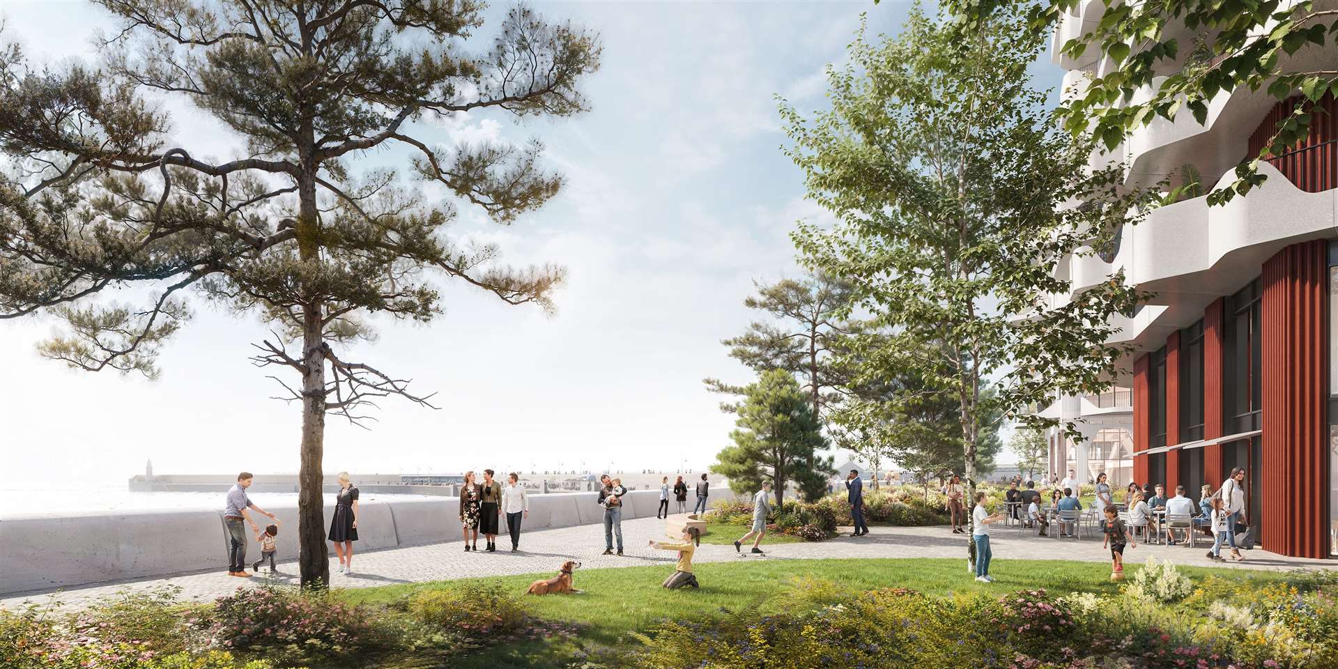 A new seafront park is now being proposed, with increased green spaces. Picture: FHSDC