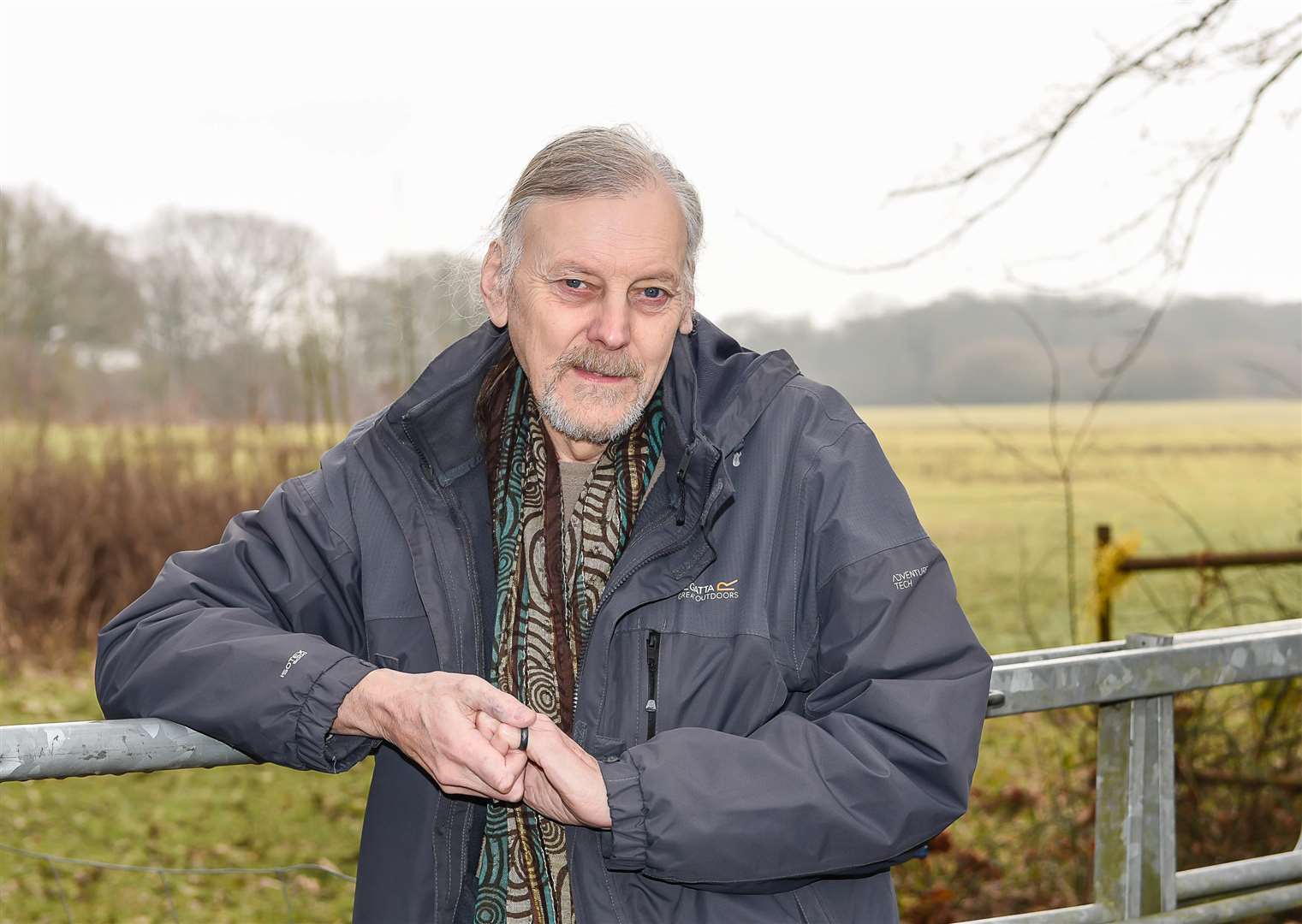 David Ledger, Parish Council chair in front of the field where the solar farm will be built
