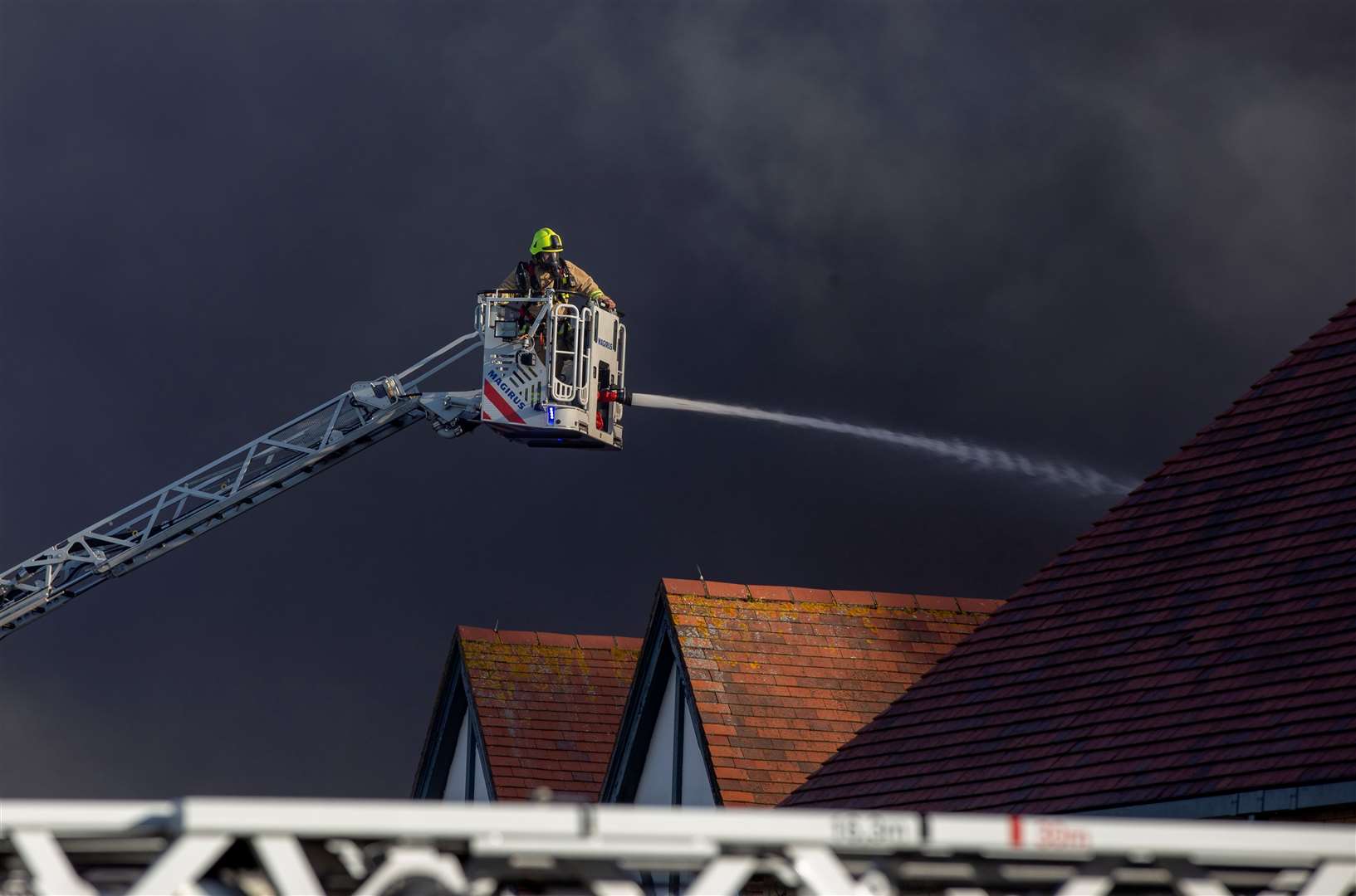 At its height, 50 firefighters tackled the flames at Morrisons. Picture: Kent Fire ad Rescue Service