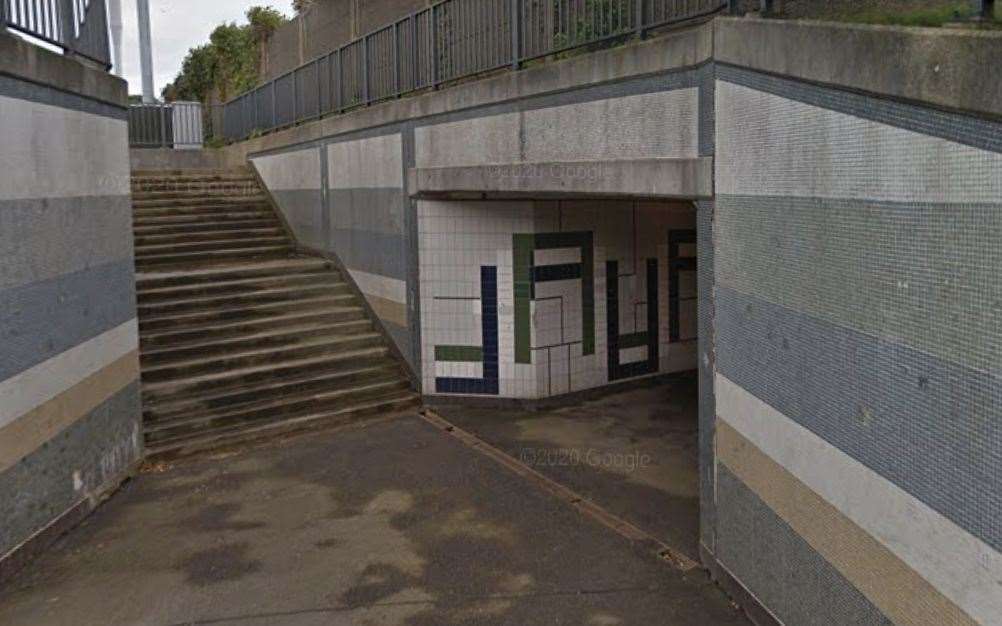 The robbery happened in an underpass beneath the A20 in Dover. Picture: Google