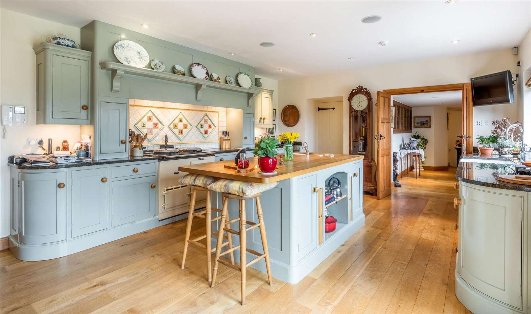 The kitchen and breakfast room has an aga and fitted appliances. Picture: Knight Frank