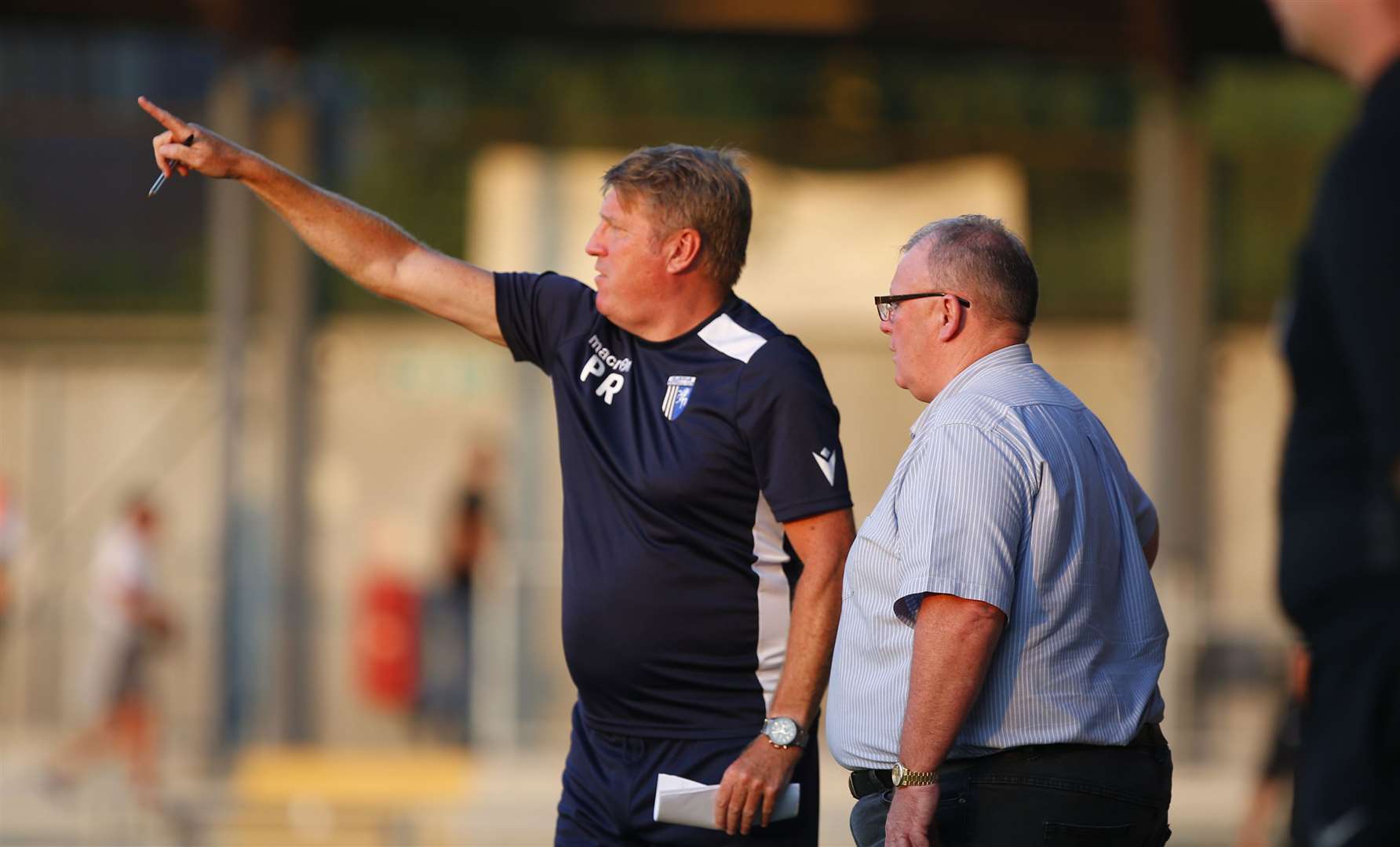 Assistant boss Paul Raynor with manager Steve Evans at Dartford Picture: Andy Jones