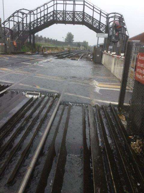 Flooding caused problems to the rail network around Gillingham. Picture: Network Rail