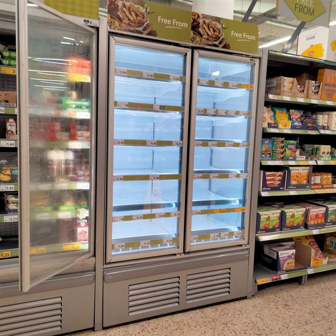 Freezers which stock Free From items in the Dover Morrisons have been empty for months according to customers. Picture: John Head